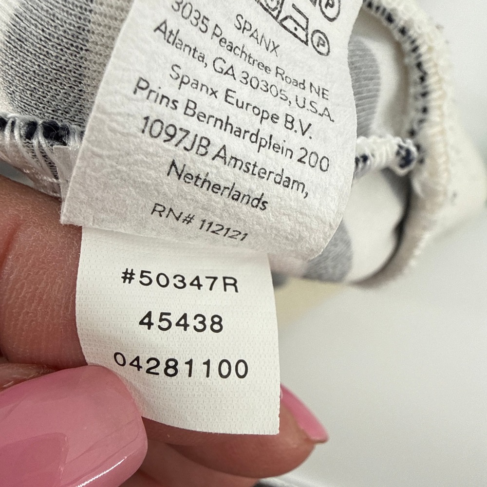 Spanx AirEssentials Crew Neck Sweatshirt Black Stripe Cream Size XL 50347R - Picture 9 of 11